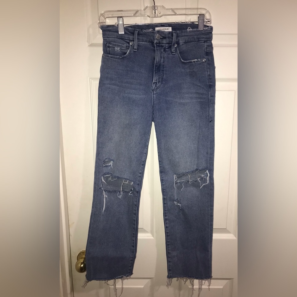 Good American Distressed Good Straight Jeans Size 2/26